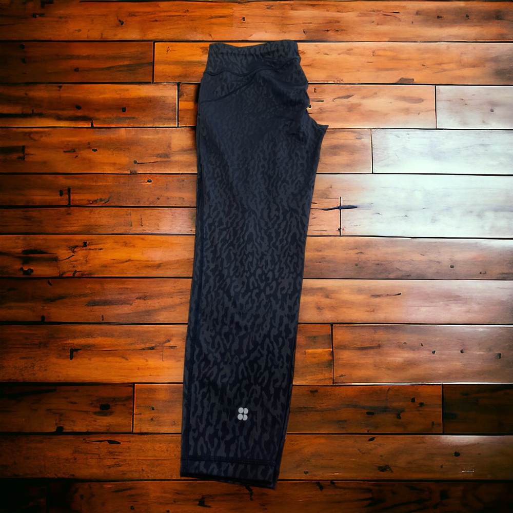 Sweaty Betty Black Tonal Leopard-Print Leggings